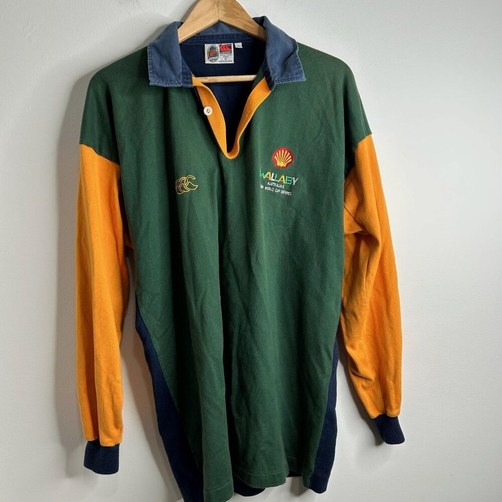 Vintage Australia Wallabies Jersey Mens XL‎ Green Rugby Canterbury World Cup 90s